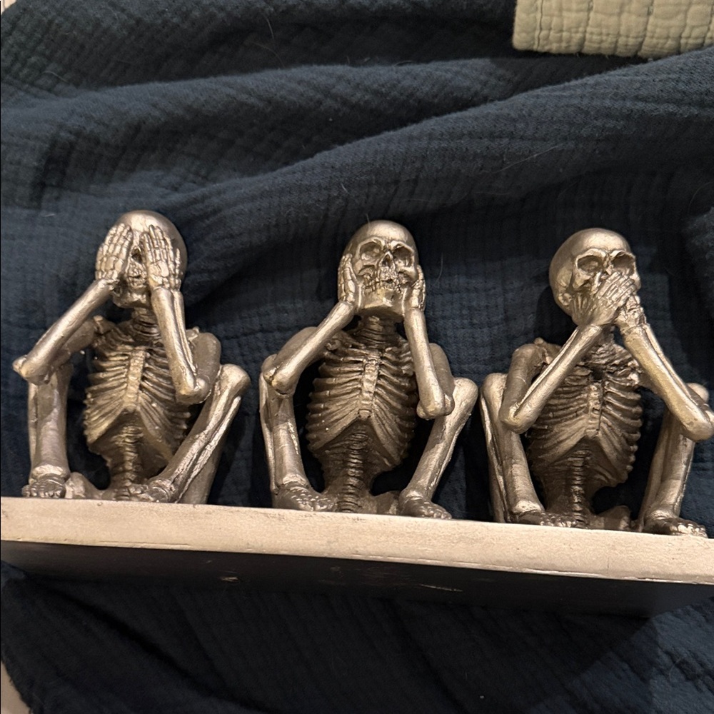 Silver Skeleton Figurines